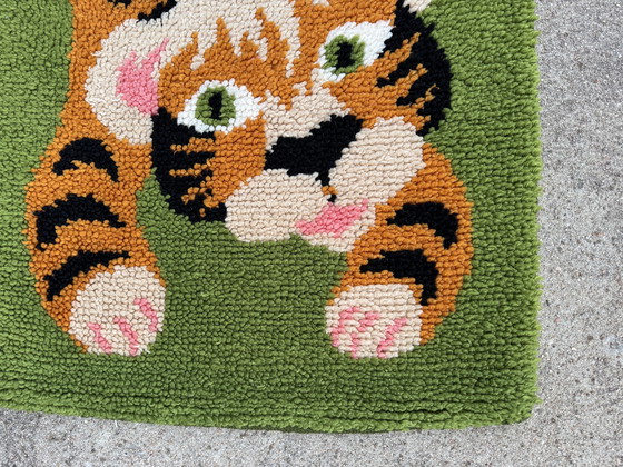 Image 1 of Rya style Scandinavian tiger rug from the 70s
