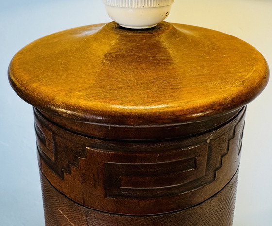 Image 1 of LAMPADE DA TAVOLO IN PELLE UNICHE DI ANGEL PAZMINO, ECUADOR, CIRCA ANNI 70