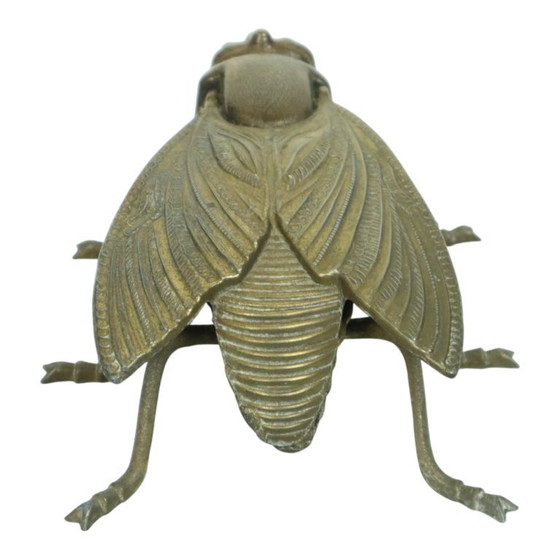 Image 1 of Vintage Copper Plated Fly Ashtray Sculpture