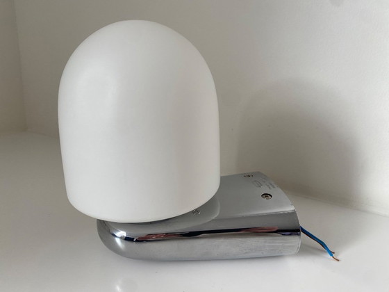 Image 1 of Vintage Dietsche Wandlamp - Muurlamp - jaren '80 - chroom & opaalglas