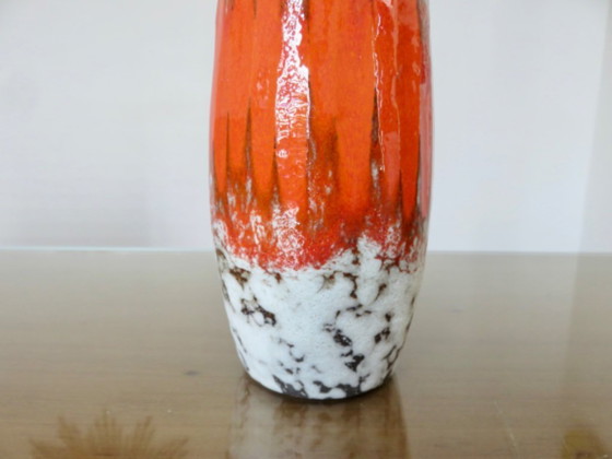 Image 1 of Keramikvase "fat lava" orange, West Germany, 1970
