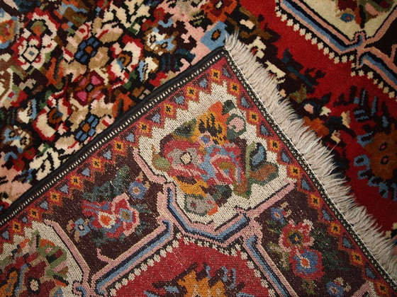 Image 1 of Handgemaakt vintage Perzisch Bakhtiari-tapijt 3,7' x 4,9' (114 cm x 152 cm) jaren 70 - 1C315