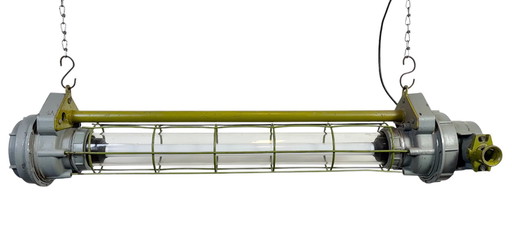 Grey Soviet Industrial Hanging Tube Light, 1970s