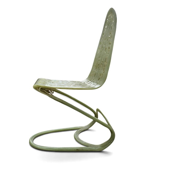 Plastic / polyester hand made chair / 1990s – Adjustable recliner chair (photo 2 of 8)
