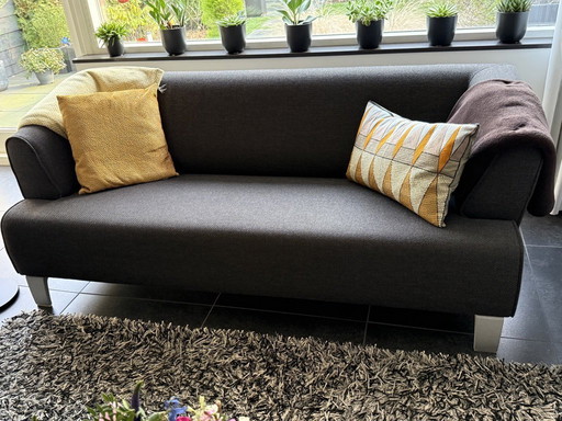 Sofá de 2,5 plazas de Leolux 2 times, marrón jaspeado, sin cojines ni cuadros