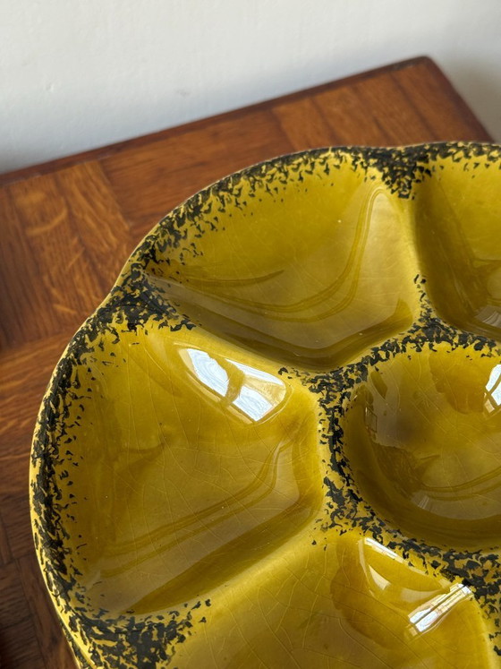Image 1 of Oyster service in Gien earthenware with olive green glaze