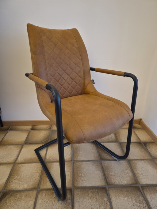 Set mit 6 Henders & Hazel Stühlen – eetkamerstoelen, Metal, Textile