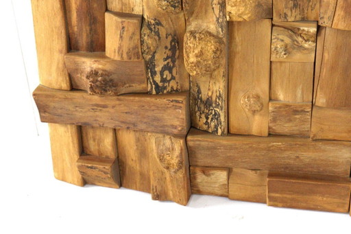 Panneau mural en bois vintage