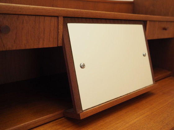 Danish Teak Secretary Desk with Hutch and Pull-Out Writing Surface, 1970s – Storage cabinet, Wood (photo 10 of 17)