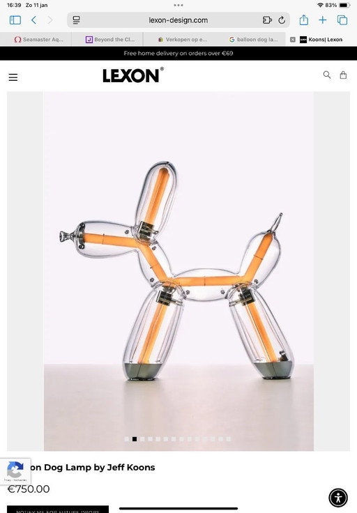 Jeff Koons Balloon Dog Lamp (Lexon) – Iconic Contemporary Design – Collector's Piece