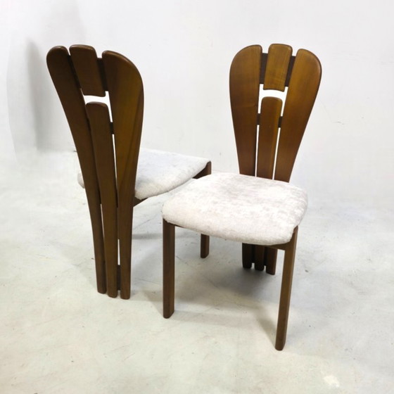 Image 1 of Set of 8 vintage dining chairs Japandi / mid-century 70's