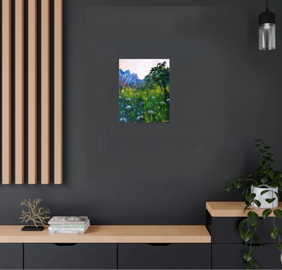 Image 1 of Witte en blauwe wilde bloemen