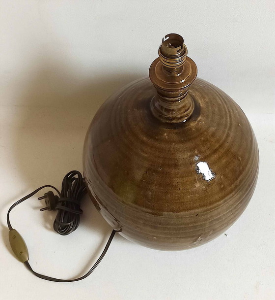 Image 1 of Geëmailleerde aardewerk lamp gesigneerd Alain Magne jaren 70