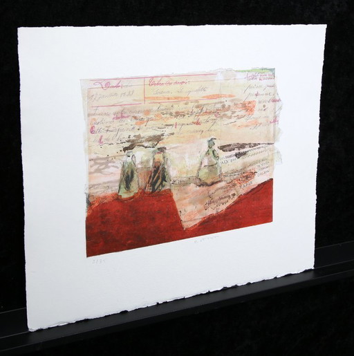 Bottet, Nicole - devoir - etching / hand-reworked - hand-signed