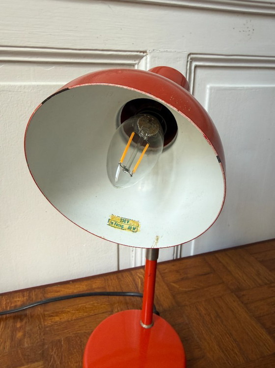 Image 1 of Rode metalen bureaulamp