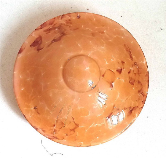Art Deco Pendant Lamp Clichy Opaline Glass 42 cm Diameter – Brass (photo 6 of 9)
