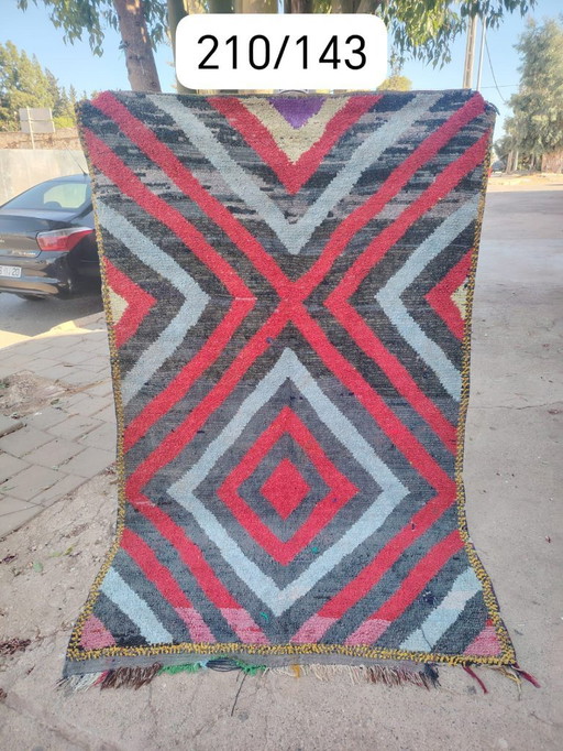 Handgeknoopt Berber kleed wol 210x143cm
