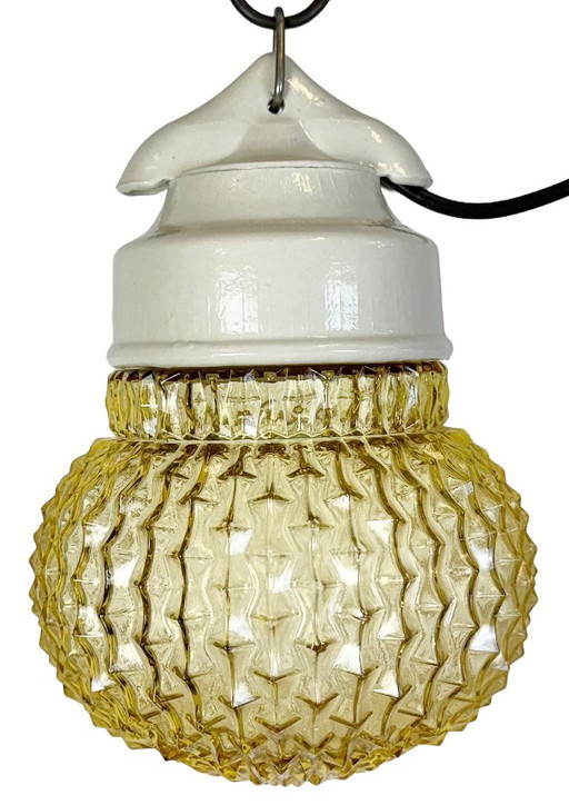Vintage White Porcelain Pendant Light, 1970s