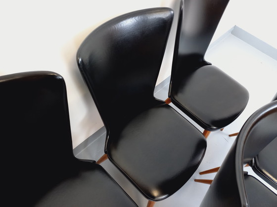 Image 1 of Set di 6 sedie vintage Baumann Essor in legno di faggio e skai degli anni '60