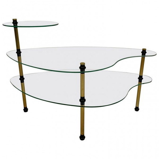 Etagère con 3 piatti in vetro a forma di rene - anni '50