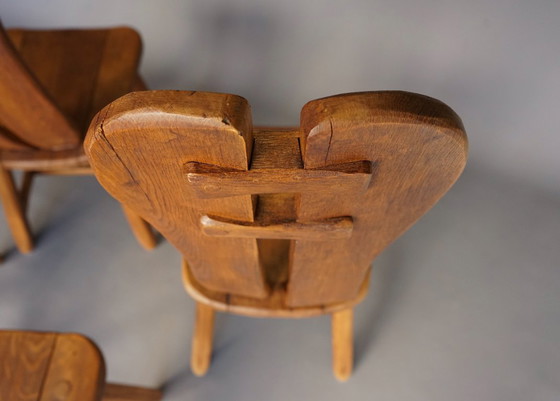 Image 1 of Set da pranzo brutalista in rovere massiccio di De Puydt, Belgio. 1970s