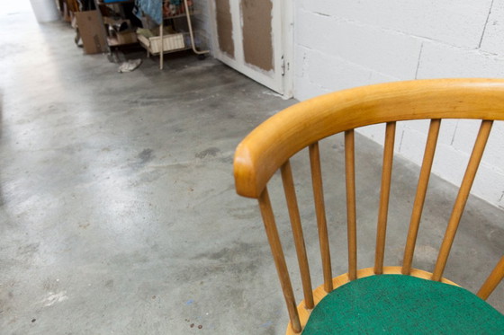 Image 1 of Baumann Schreibtisch und Stuhl, 1960er Jahre, Formica, Holz und Schwarz, grüner Sitz