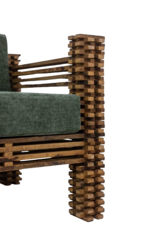 Image 1 of Divano a 3 posti o seduta a parete, modello 'Kapla'. 1960s.