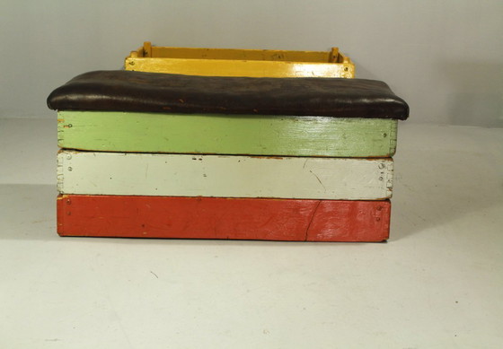 Image 1 of Vintage Leather Gymnastic Bench Box, 1950s