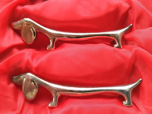 Set of 6 Dachshund knife rests (knife supports)