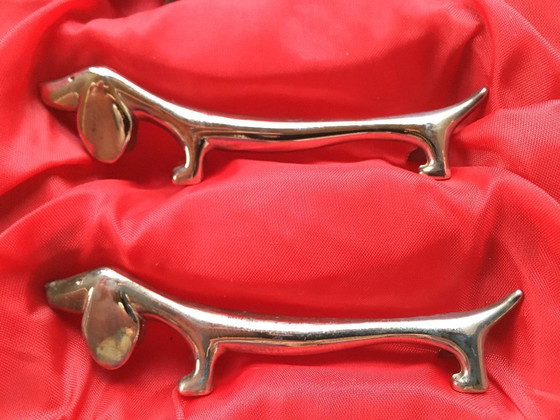 Image 1 of Set of 6 Dachshund knife rests (knife supports)