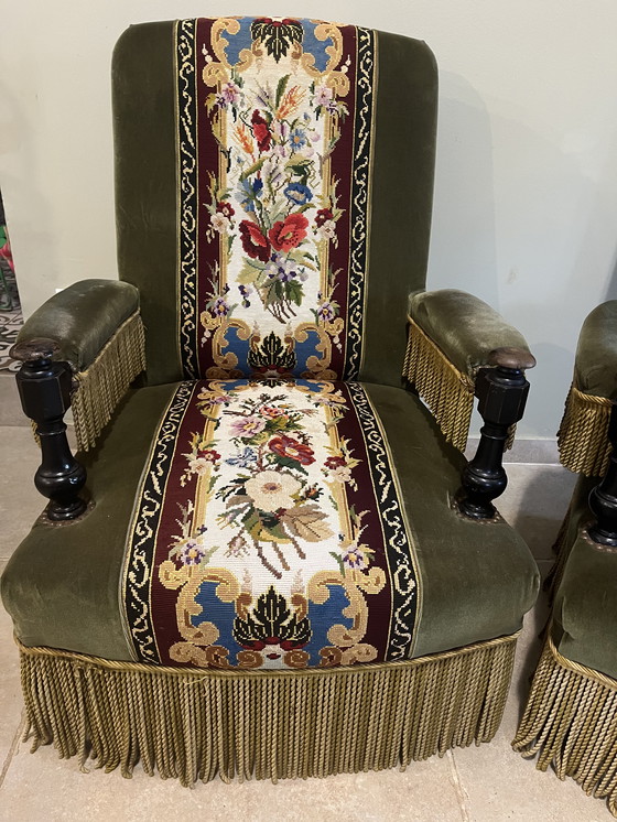 Image 1 of Coppia di poltrone in velluto