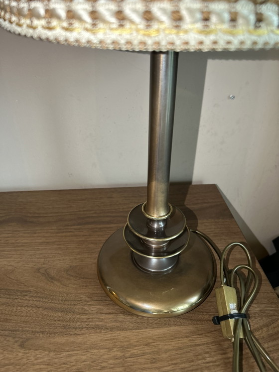 Lampada da tavolo classica in ottone con paralume a pieghe (vintage) – Lampade da tavolo, Other (photo 10 of 10)