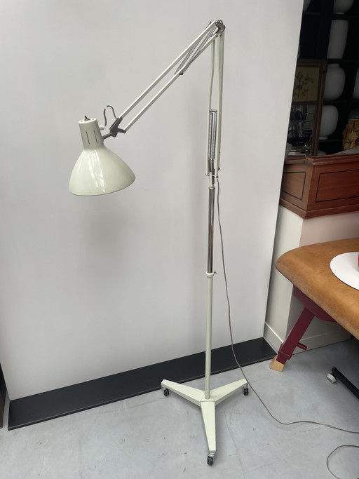 Hala Bureaulam Verrijdbaar, Jaren 70 – vloerlampen, Metal, Chrome