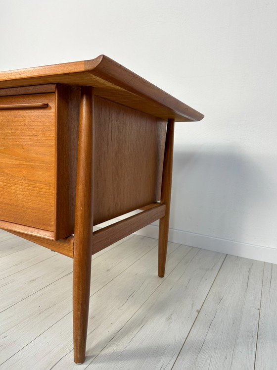 Image 1 of 1960S VINTAGE DANISH MID-CENTURY TEAK WRITING DESK BY ARNE VODDER FOR H.P. HANSEN