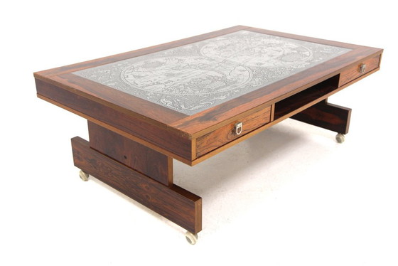 Scandinavian Rosewood and Metal Coffee Table by Alberts Tibro, 1960 (photo 3 of 7)