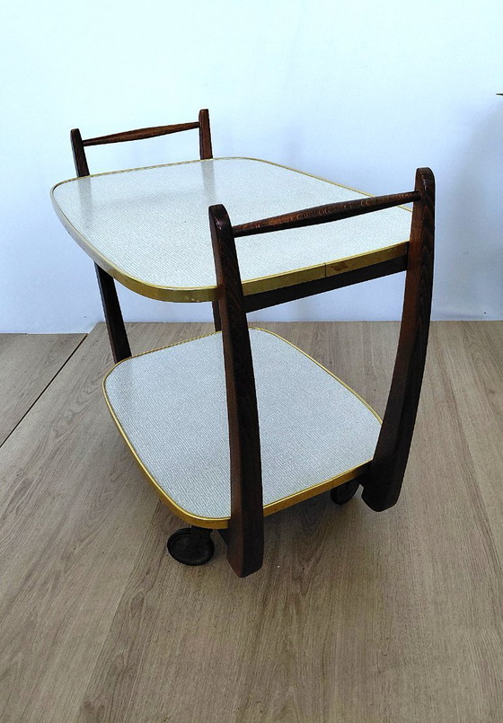 Image 1 of Art deco serving trolley with two trays