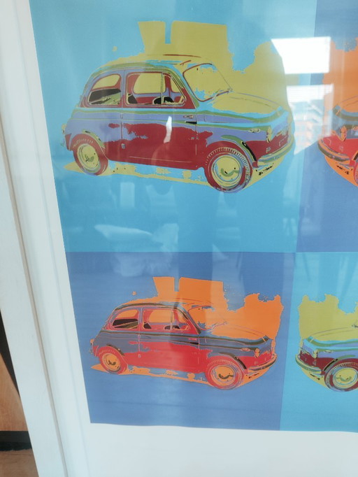 Fiat 500 pop-art ingelijste poster 