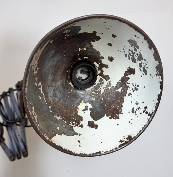 Image 1 of Grey Industrial Scissor Wall Lamp from Elektroinstala, 1960s