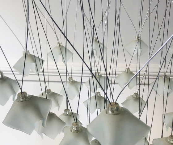 Image 1 of Lucciole cascade kroonluchter van MetalSpot, Italië, chroom en matglas