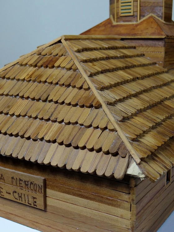 Image 1 of Modelo de iglesia de madera antigua de los años 50-70 "Iglesia Nercón Chiloé Chile"