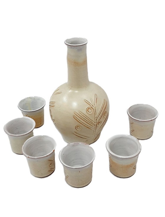 Image 1 of Set in ceramica vintage per brandy (rakia) o grappa