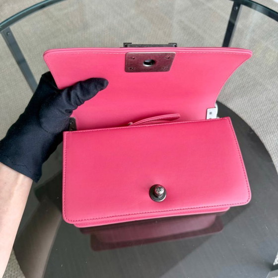 Image 1 of Chanel Boy Small - Stingray Pink Ruthenium Silver Hardware Serie 18