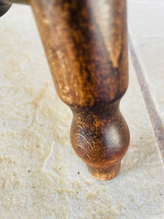 Image 1 of Vintage, Turned Wood,Walnut Stool