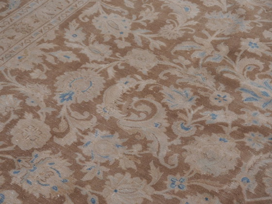 Image 1 of Vintage Ziegler Tabriz rug, brown and blue, 400 x 276 cm, for living room and dining room.