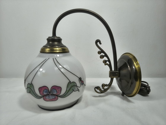 Image 1 of Vintage Massive Wall Lamp with Floral Motif