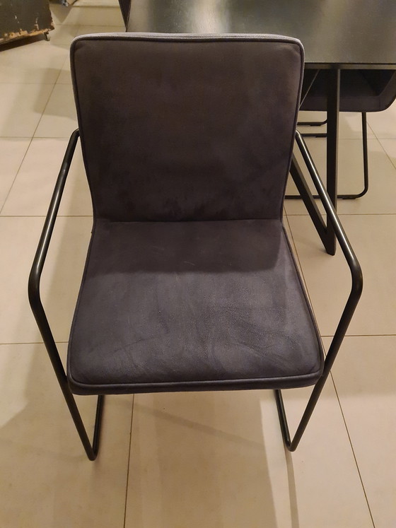 Image 1 of 6 sedie con morbido rivestimento blu