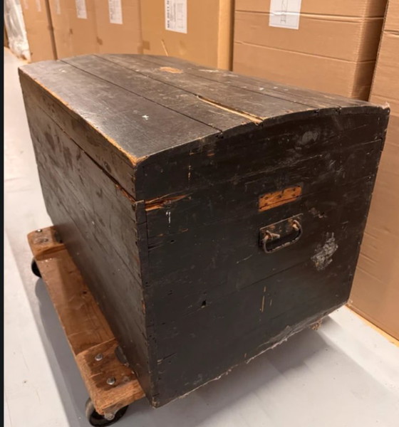 Image 1 of Auténtica maleta de cabina/viaje, color negro/marrón craquelado.