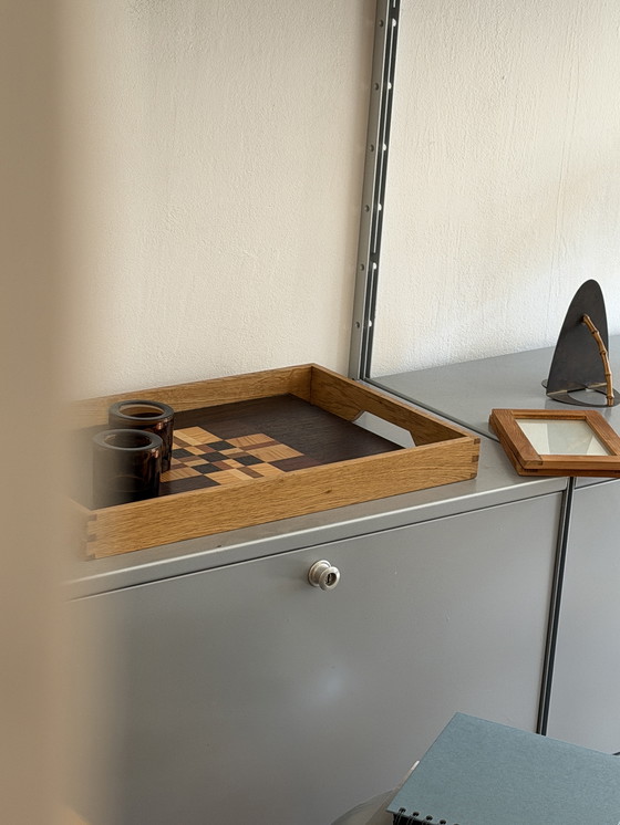 Image 1 of Vintage Timber Grid Tray or Inlaid Tray in Danish Design