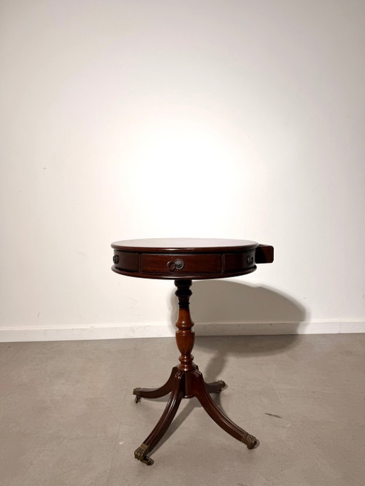 Table tambour ancienne en acajou avec tiroirs – bijzettafels (photo 2 of 4)