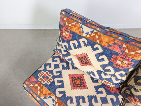 Image 1 of Sofá original de Giorgio Soressi, diseño de 1990, otomana de cuero